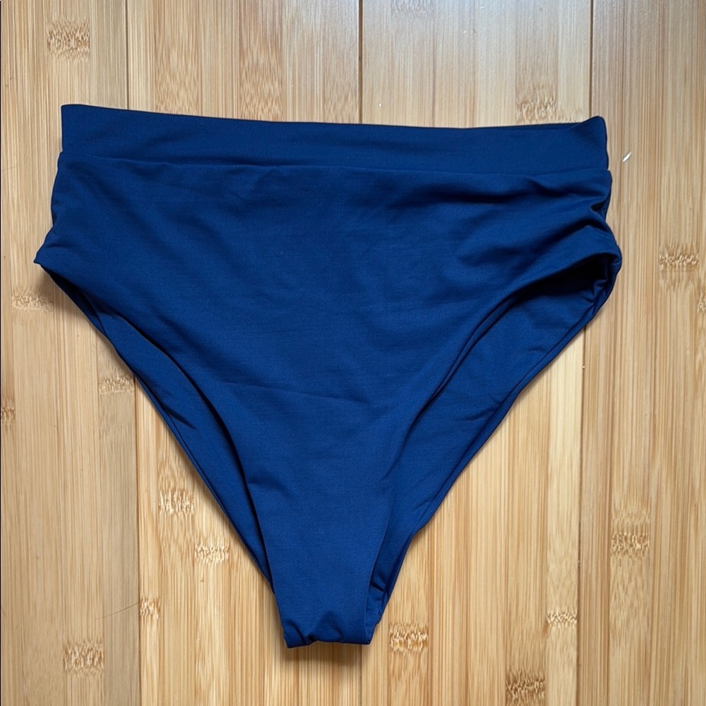 Toast Navy High-Waisted Bikini Bottom